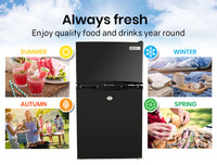 GECKO 95L Portable Upright Fridge, 12V/24V for Motorhome, Caravan, Black
