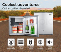 GECKO 57L Portable Camping Bar Fridge with Freezer 12V/24V, Silver