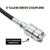 BAUMR-AG CVS386 6 Metre x 38mm Concrete Vibrating Shaft, Australian Standard 3-Claw Drive Coupler