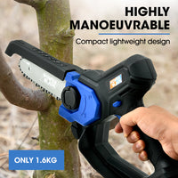 POWERBLADE SW6 20V Cordless Mini Chainsaw Kit, Electric Tree Pruner with Battery & Fast Charger