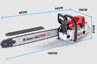 BAUMR-AG Petrol Commercial Chainsaw 24 Bar E-Start Chain Saw Top Handle Pruning