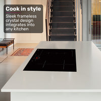 EUROCHEF 60cm 4 Zone Induction Cooktop, 7200W Electric, FlexZone Function, Touch Controls