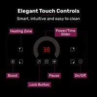 EUROCHEF 60cm 4 Zone Induction Cooktop, 7200W Electric, FlexZone Function, Touch Controls