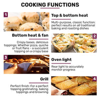 EuroChef 60cm Stainless Built-in 70L Grill 8 Function Fan Forced Electric Wall Oven