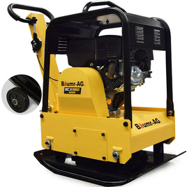BAUMR-AG 185kg Reversible Vibratory Plate Compactor, Commercial 9HP 270cc, 500x700mm, Wheel Kit, for Sand Soil Gravel Asphalt (BCX-950)