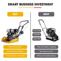 BAUMR-AG 60kg 370x510mm 6.5HP Plate Compactor, Paver Pad, Transport Wheels