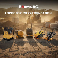 BAUMR-AG 60kg 370x510mm 6.5HP Plate Compactor, Paver Pad, Transport Wheels