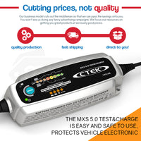 CTEK MXS 5.0 Test and Charge Battery Charger 12V 5Amp Deep Cycle AGM Bumper Case