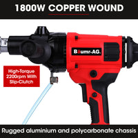 BAUMR-AG 1800W 120mm Handheld Core Drill & 76mm Diamond Drill Bit Combo, for Concrete Coring Hole Drilling