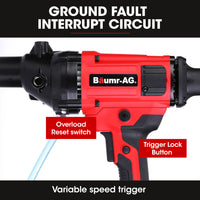 BAUMR-AG 1800W 120mm Handheld Core Drill & 76mm Diamond Drill Bit Combo, for Concrete Coring Hole Drilling