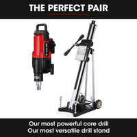 BAUMR-AG 3200W 300mm Wet/Dry Core Drill w/ Wheeled Rig Stand Combo, for Concrete Coring Hole Drilling