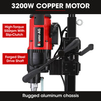 BAUMR-AG 3200W 280mm Concrete Core Drill with Wheeled Stand Rig