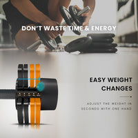 ATIVAFIT 12.5kg Adjustable Weight Dumbbell, for Home Gym Fitness Training