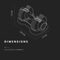 ATIVAFIT 12.5kg Adjustable Weight Dumbbell, for Home Gym Fitness Training