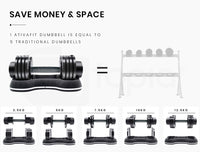 ATIVAFIT 2x Adjustable Dumbbell Set Weights Dumbbells Home Gym Interchangeable