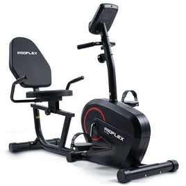 PROFLEX Magnetic Recumbent Exercise Bike, LCD Display, Heart Rate Sensors, Adjustable Seat, 8-Level Resistance, Comfortable Seated Home Cardio Fitness Machine