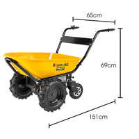 Baumr-AG 40V Battery Powered Wheelbarrow Motorised Electric, 100L Bucket Volume, 4 Wheel, 260kg Capacity