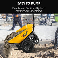 Baumr-AG 40V Battery Powered Wheelbarrow Motorised Electric, 100L Bucket Volume, 4 Wheel, 260kg Capacity