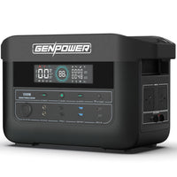 GENPOWER 1200W Portable Lithium Power Station 1075Wh LiFePo4, Multiple Voltage Output, 15W Wireless Charger, Ideal for Camping, Home Backup and Power Tools