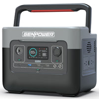 GENPOWER 600W Portable Lithium Power Station 576Wh LiFePo4, Multiple Voltage Output, 15W Wireless Charger, Ideal for Camping, Home Backup and Power Tools