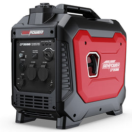 GENPOWER 3.5kW Peak 3kW Enclosed Inverter Generator, 2x15A, 12V, USB, Portable, Compact, Camping, Backup
