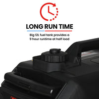 GENPOWER 4.7kW Peak 3.8kW Inverter Generator, Push Button & Remote Start, Portable w/ Wheels, Camping, Backup, Mobile A/C