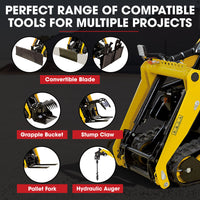 BAUMR-AG Stump Bucket Grapple Fork Accessory for BSR5000 Mini Loader Skid Steer, Quick Connect Hydraulics, for Moving Logs, Scrap