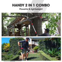 BAUMR-AG 20V SYNC Cordless Pole Saw & Hedge Trimmer Combo, 8 inch Chainsaw Pruner, Telescopic Handle, with Battery and Charger Kit