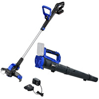 POWERBLADE 20V Leaf Blower & Line Trimmer / Edger Combo, Kit with 4.0Ah Battery & Fast Charger