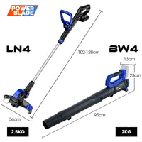 POWERBLADE 20V Leaf Blower & Line Trimmer / Edger Combo, Kit with 4.0Ah Battery & Fast Charger