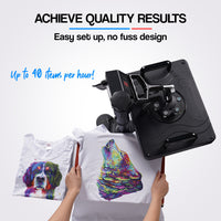 THERMOMATE 38x29cm 5in1 Swing Away Heat Press Machine, Includes T-Shirt, Mug, Cap, Plate Presses