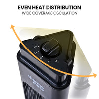 THERMOMATE Electric Heater Indoor or Outdoor, 1200W, 2 Radiant Heat Settings, Oscillating, Safety Tipping Shut Off