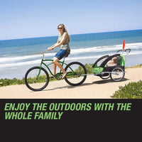 Tag-along Kids Bike Trailer Bicycle Pram Stroller Children Jogger Green