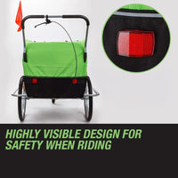 Tag-along Kids Bike Trailer Bicycle Pram Stroller Children Jogger Green