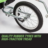 Tag-along Kids Bike Trailer Bicycle Pram Stroller Children Jogger Green