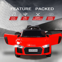 Kids Kids Ride-On Car Licensed AUDI R8 SPYDER Battery Electric Toy Remote 12V Red