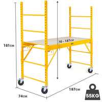 Baumr-AG Adjustable Mobile Scaffolding, 450kg Capacity, with Trapdoor Hatch