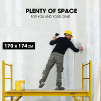 Baumr-AG Adjustable Mobile Scaffolding, 450kg Capacity, with Trapdoor Hatch