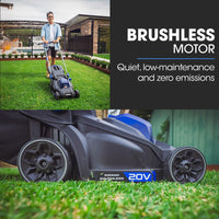 POWERBLADE 350CX 20V 13" Cordless Lawn Mower Kit, Fast Charger, 4Ah Battery, 5 Height, Brushless Electric, 330mm Cutting Path