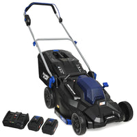 POWERBLADE 480CX 40V 17" Cordless Lawn Mower Kit, Fast Charger, 2 x 4Ah Batteries, 6 Stage Height, Brushless Electric, 430mm Cutting Path