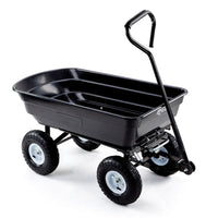 PLANTCRAFT 250kg Poly Pull Dump Cart Garden Hand Trailer Wagon Lawn Wheelbarrow