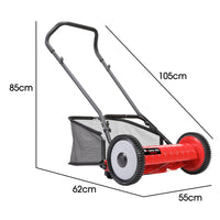 BAUMR-AG 400MX 16" Manual Reel Push Lawn Mower, w/ Catcher, 5 Height Settings