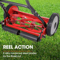 BAUMR-AG 400MX 16" Manual Reel Push Lawn Mower, w/ Catcher, 5 Height Settings