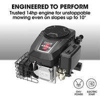 BAUMR-AG 38" Ride On Mower Lawn Tractor, Side Discharge or Mulch, Electric Start, 14hp 452cc, Hydrostatic, 100kg Towing, 7 Cut Heights