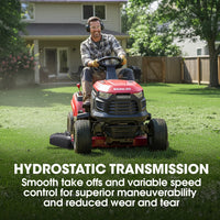 BAUMR-AG 38" Ride On Mower Lawn Tractor, Side Discharge or Mulch, Electric Start, 14hp 452cc, Hydrostatic, 100kg Towing, 7 Cut Heights