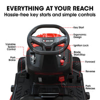 BAUMR-AG 38" Ride On Mower Lawn Tractor, Side Discharge or Mulch, Electric Start, 14hp 452cc, Hydrostatic, 100kg Towing, 7 Cut Heights