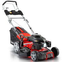 BAUMR-AG 18" 224cc Electric Start Self Propelled Lawn Mower, 7 Height, Steel Deck, 6HP, 4-Stroke Petrol Lawnmower - 790SXe