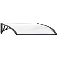 SHADE SHIELD 1x1m Aluminium Exterior Awning, Black DIY External UV Rain Protection Clear Polycarbonate Canopy Cover