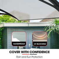 SHADE SHIELD 1x1m Aluminium Exterior Awning, Black DIY External UV Rain Protection Clear Polycarbonate Canopy Cover