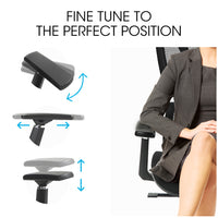 Fortia Ergonomic Office Desk Chair, Coolmesh Fabric, Adjustable Lumbar Support, Headrest, Armrest and Recline, Black Mesh/Black Frame